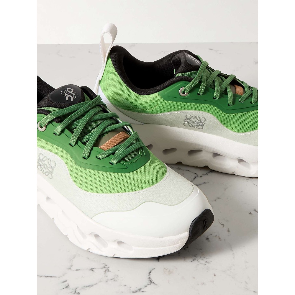 👟LOEWE x On昂跑聯名Running Cloudtilt 2.0 Green White彈力再生針織鞋｜聯乘｜-細節圖2