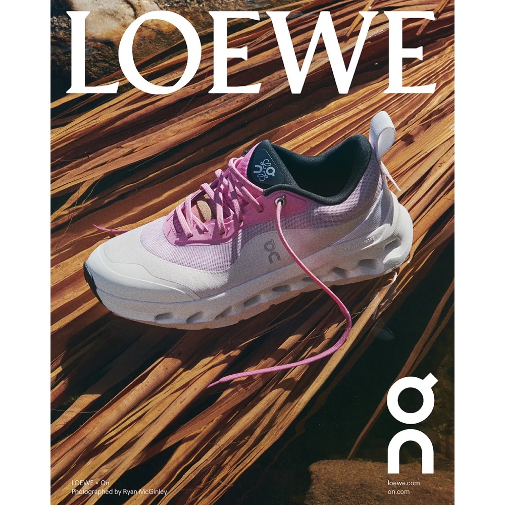 👟LOEWE x On昂跑聯名Running Cloudtilt 2.0 Rose Pink  White彈力再生針織-細節圖3