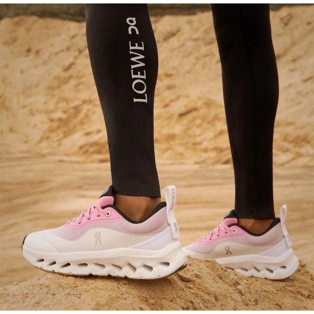 👟LOEWE x On昂跑聯名Running Cloudtilt 2.0 Rose Pink  White彈力再生針織-細節圖9