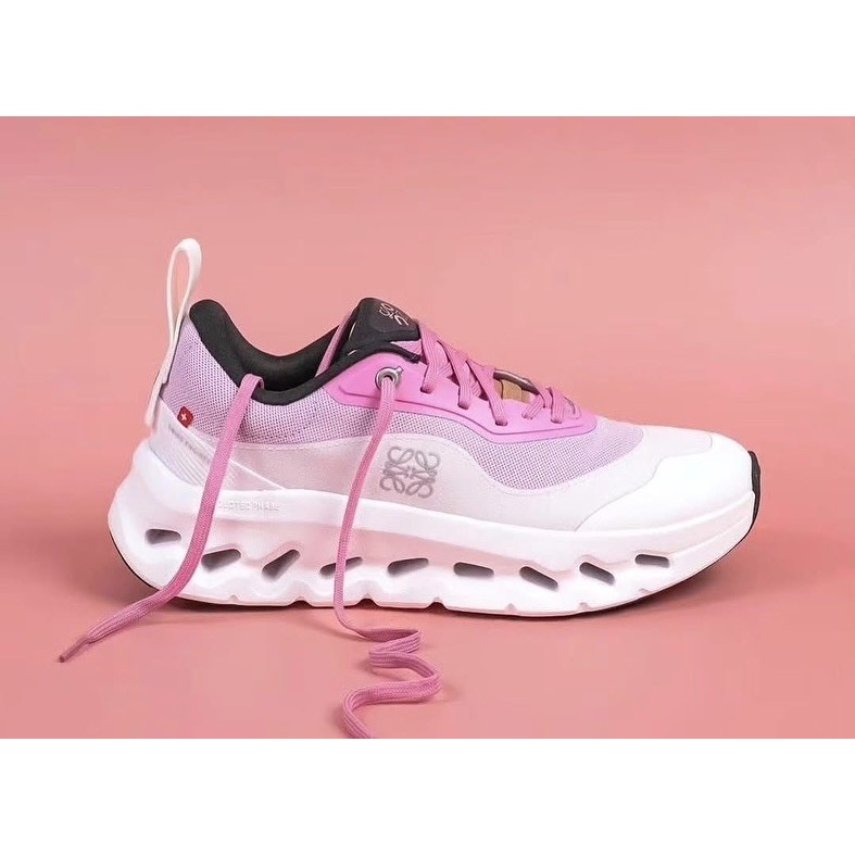👟LOEWE x On昂跑聯名Running Cloudtilt 2.0 Rose Pink  White彈力再生針織-細節圖10