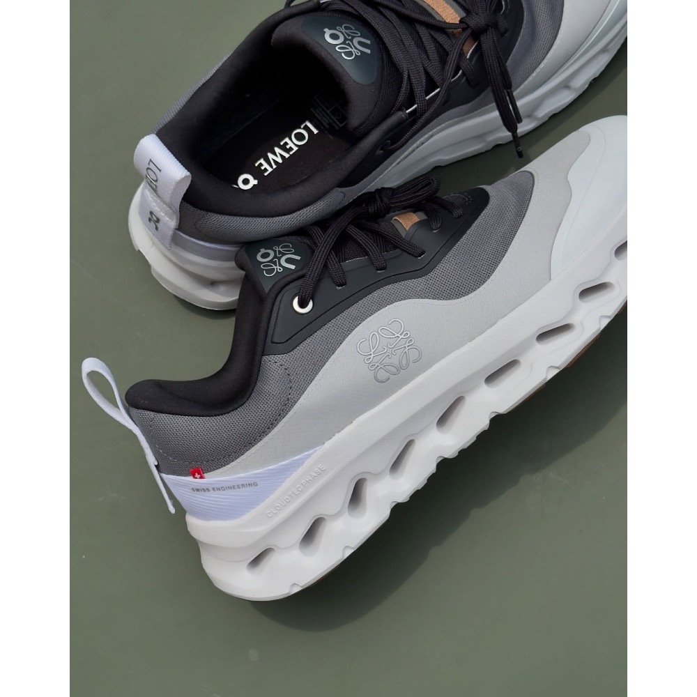 👟LOEWE x On昂跑聯名Running Cloudtilt 2.0 Black/Grey/White 彈力再生針-細節圖8