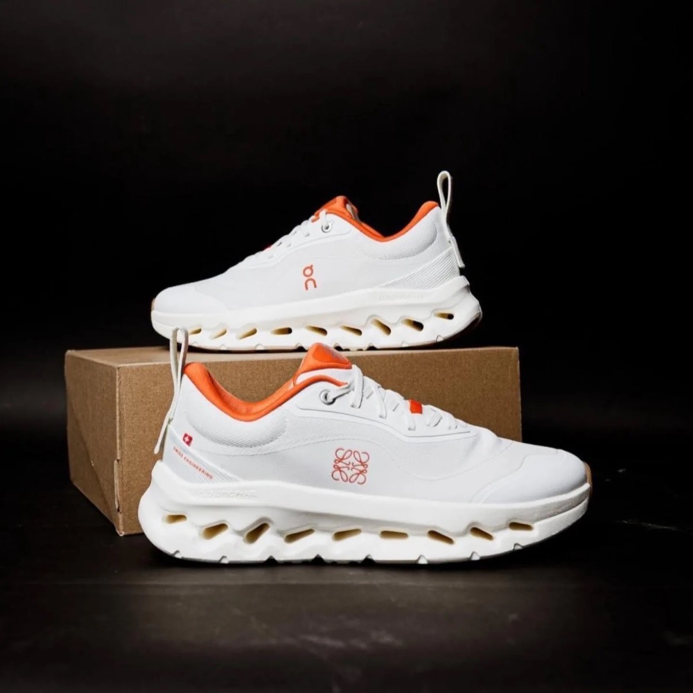 👟LOEWE x On昂跑聯名Running Cloudtilt 2.0 Coral White 彈力再生針織鞋｜聯乘-細節圖9