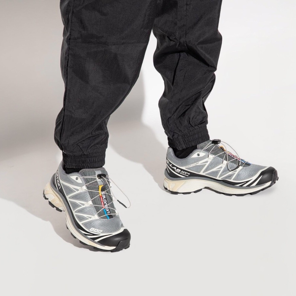 👟 Salomon XT-6 越野登山鞋 L47305700 銀灰色｜白色｜黑色｜奶油色｜網眼布鞋面｜防潑水｜運動鞋-細節圖10