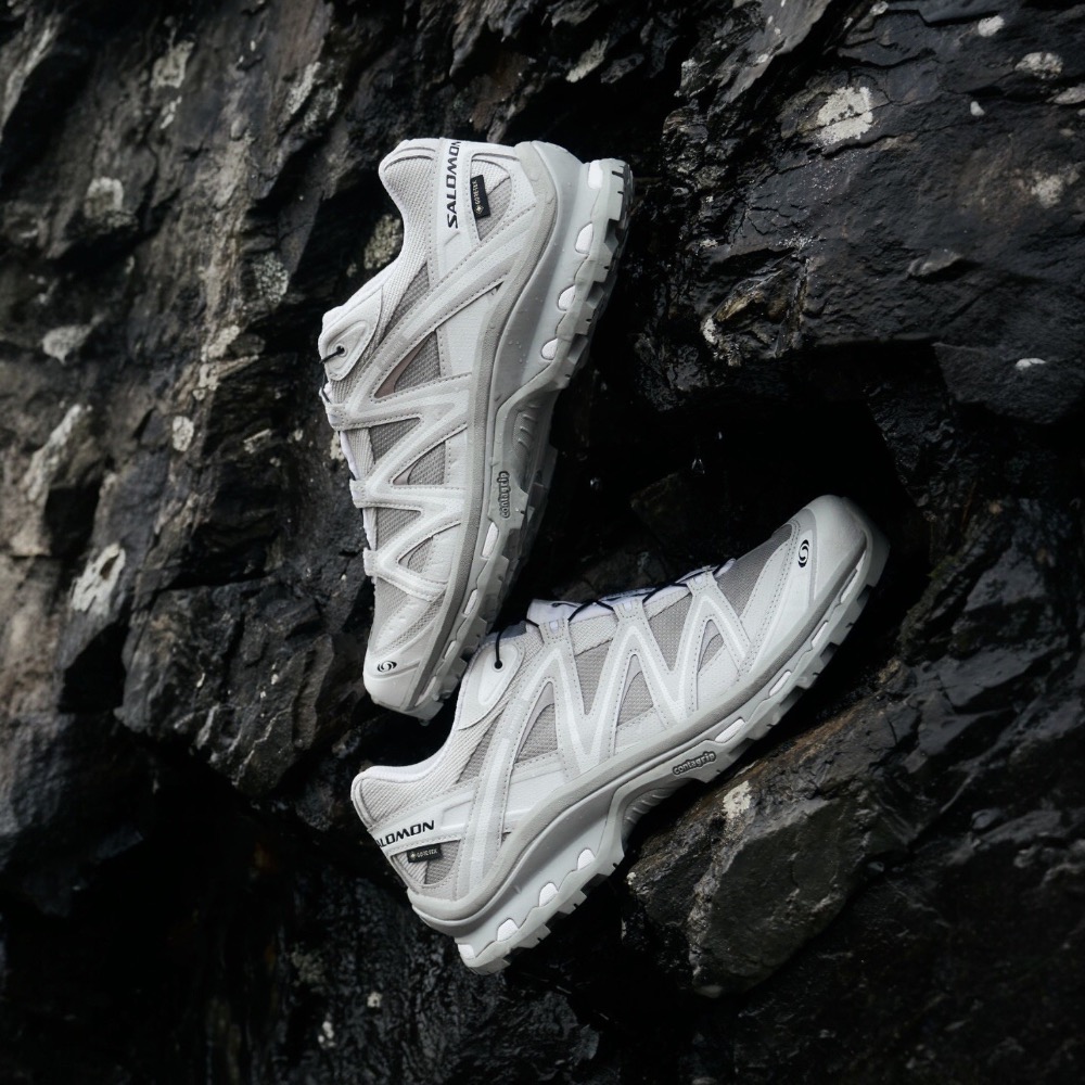 👟 Salomon XT-Quest GTX 越野登山鞋 白灰色｜白色｜灰色｜網眼布鞋面｜防潑水｜運動鞋 男女通用款鞋-細節圖5