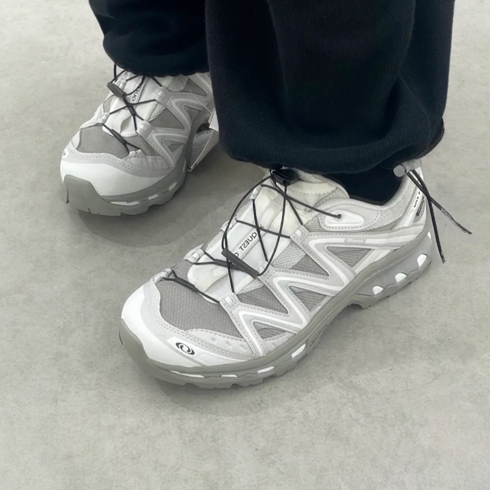 👟 Salomon XT-Quest GTX 越野登山鞋 白灰色｜白色｜灰色｜網眼布鞋面｜防潑水｜運動鞋 男女通用款鞋-細節圖3