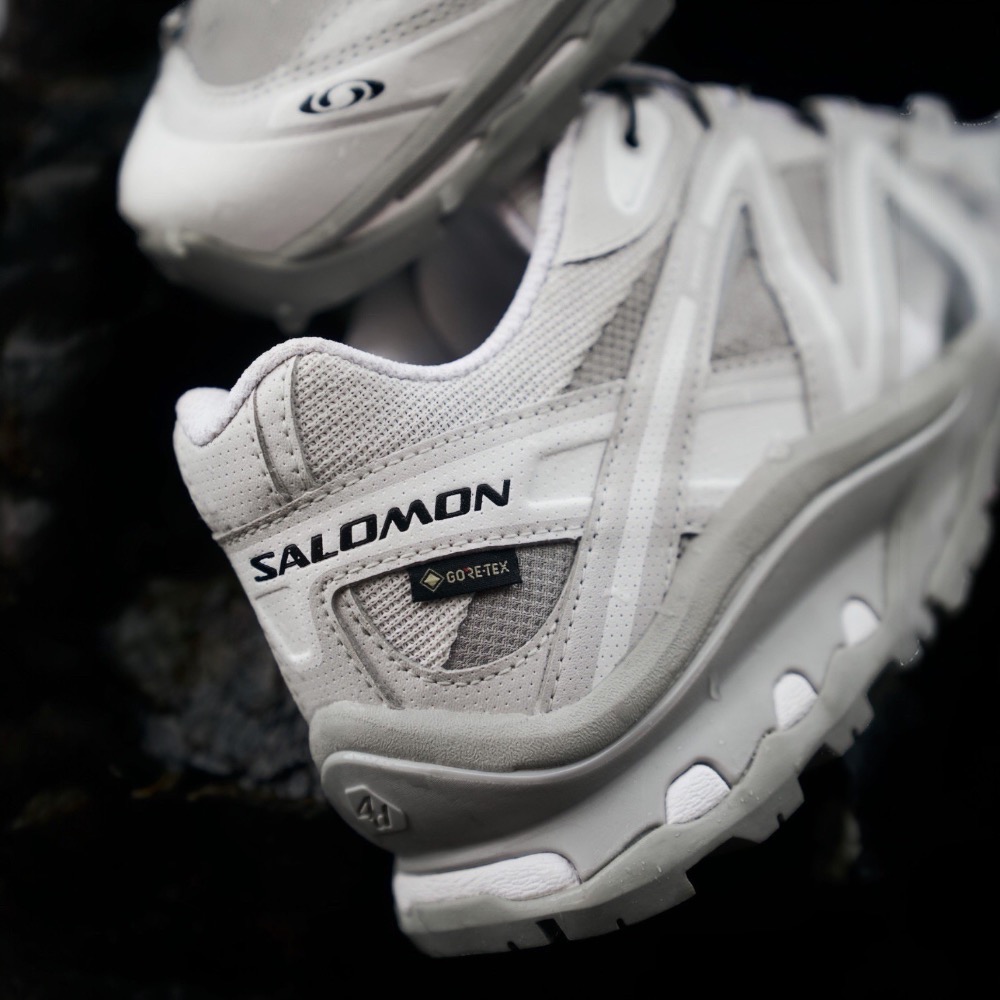 👟 Salomon XT-Quest GTX 越野登山鞋 白灰色｜白色｜灰色｜網眼布鞋面｜防潑水｜運動鞋 男女通用款鞋-細節圖6