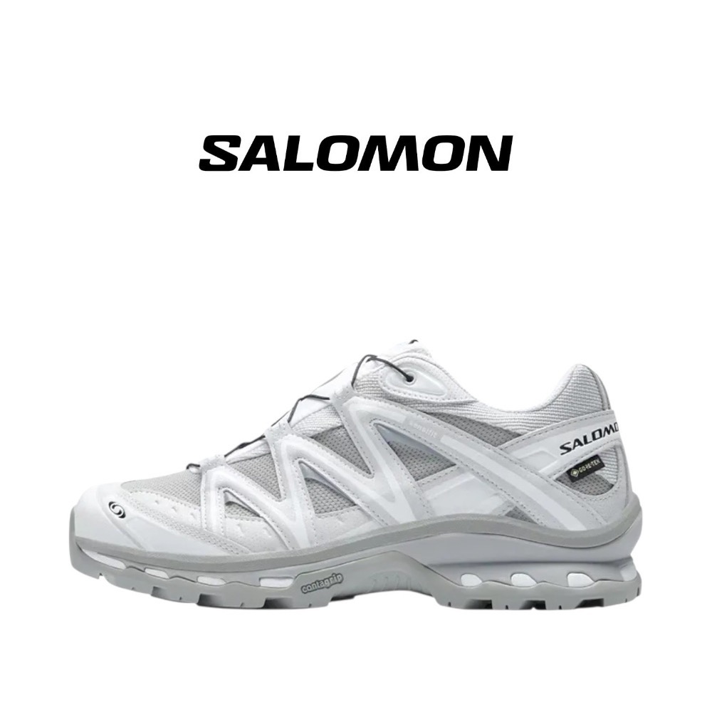 👟 Salomon XT-Quest GTX 越野登山鞋 白灰色｜白色｜灰色｜網眼布鞋面｜防潑水｜運動鞋 男女通用款鞋-細節圖9