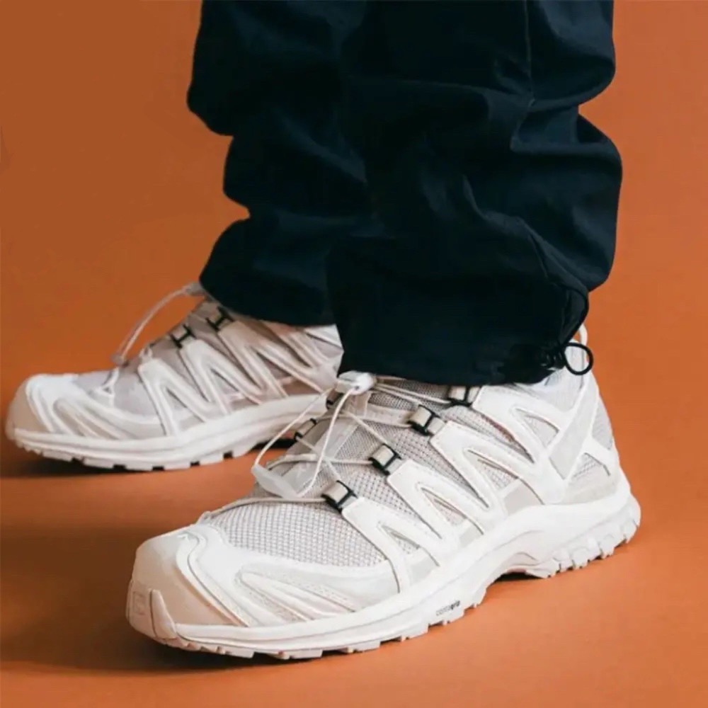👟 Salomon XA Pro 3D 越野跑步鞋 米色｜香草色｜白色｜奶油色｜網眼布鞋面｜防潑水 運動鞋 男女通用款-細節圖2