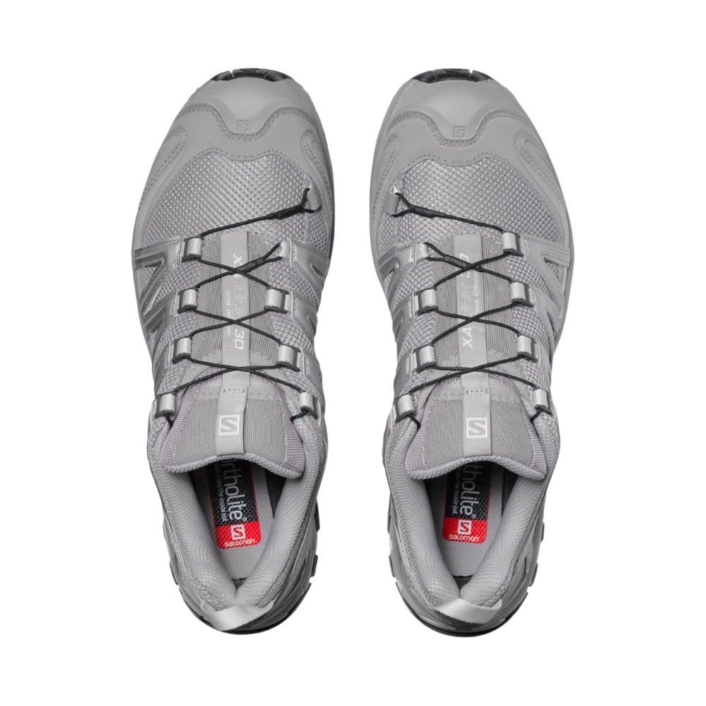 👟 Salomon XA Pro 3D 越野跑步鞋 銀灰色｜灰色｜銀色｜黑色｜網眼布鞋面｜防潑水 運動鞋 男女通用款鞋-細節圖8