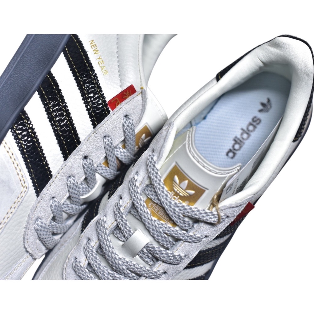 👟adidas Samba OG X The North Face聯名款休閒鞋 白黑色｜黑色｜白色｜黑色底｜皮革｜麂皮-細節圖7