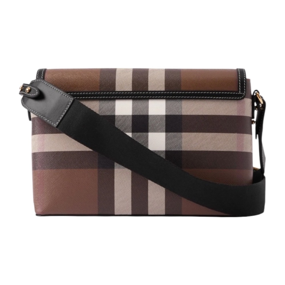 👜Burberry Note 信封包｜方包｜樺木棕｜深棕色｜格紋｜環保皮革｜斜背包｜肩背包｜官網同步在售款｜女款包-細節圖7