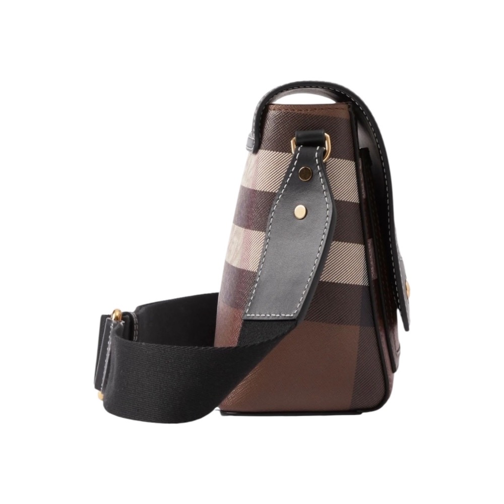 👜Burberry Note 信封包｜方包｜樺木棕｜深棕色｜格紋｜環保皮革｜斜背包｜肩背包｜官網同步在售款｜女款包-細節圖8