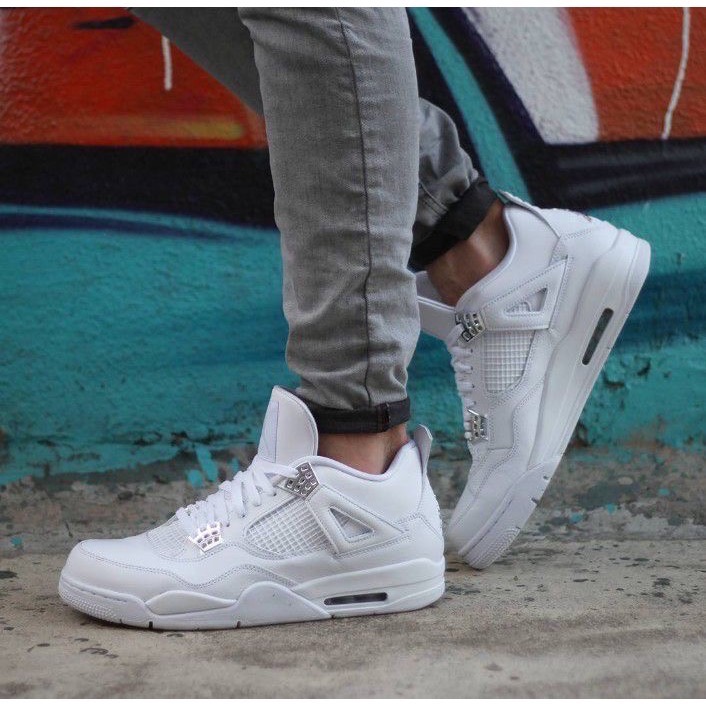👟Air Jordan 4 “Pure Money” 白銀色 308497-100 男女通用鞋款-細節圖2