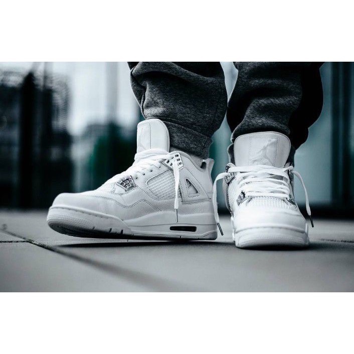 👟Air Jordan 4 “Pure Money” 白銀色 308497-100 男女通用鞋款-細節圖4