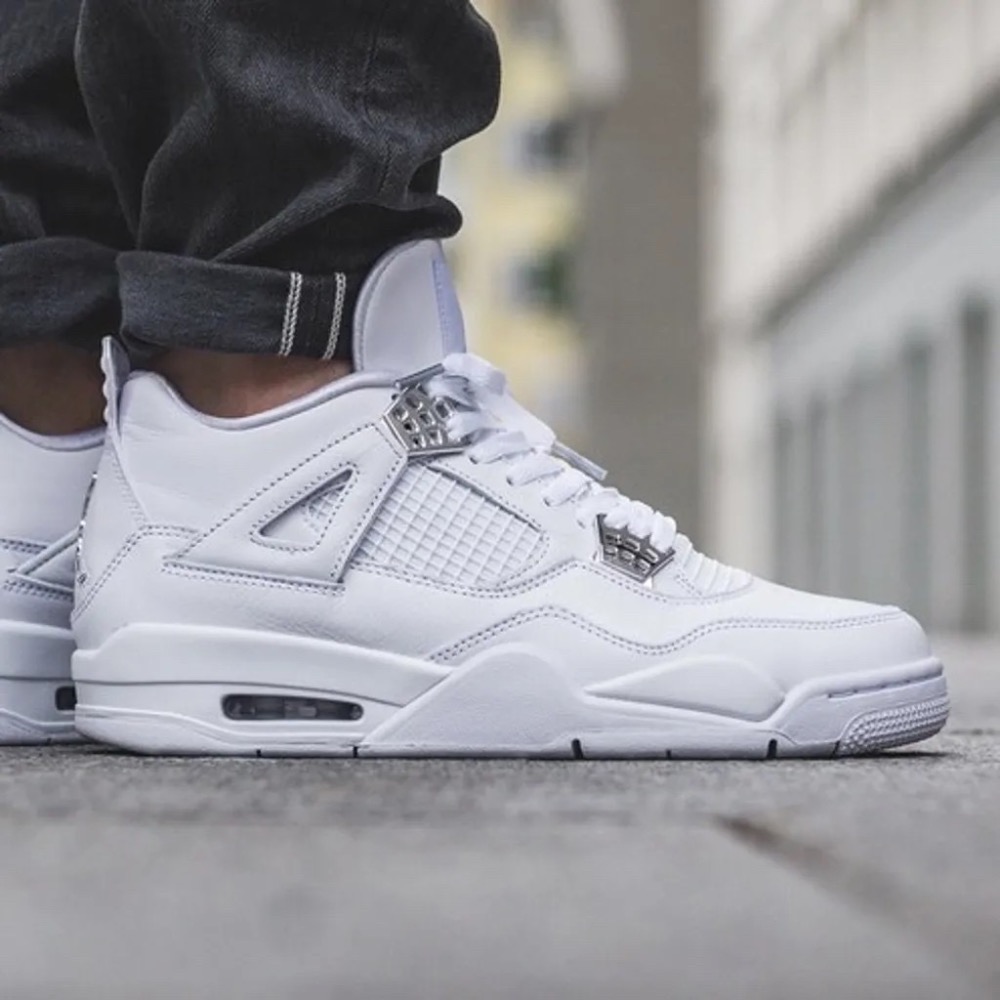 👟Air Jordan 4 “Pure Money” 白銀色 308497-100 男女通用鞋款-細節圖5