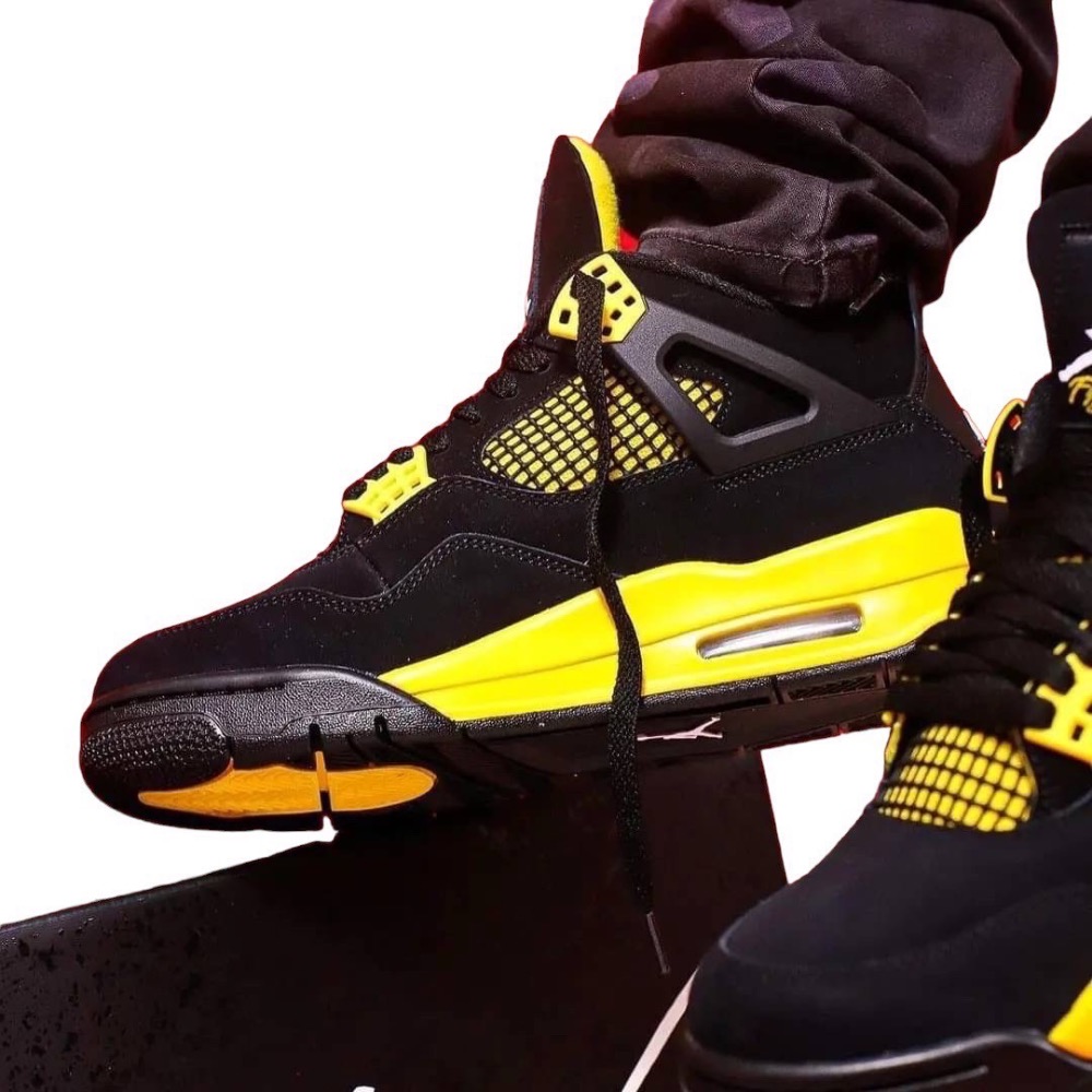 👟Air Jordan 4 “Thunder” 黑黃色 DH6927-017 男鞋款-細節圖3