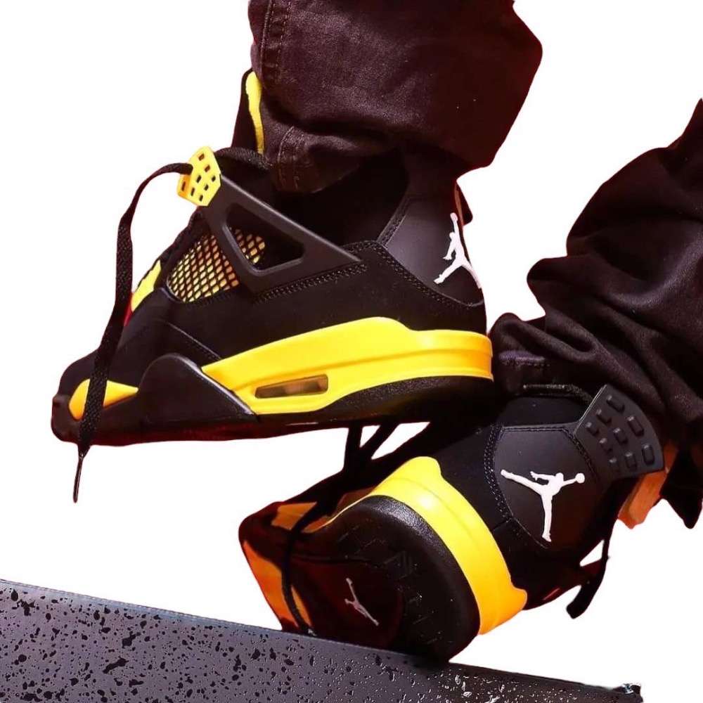 👟Air Jordan 4 “Thunder” 黑黃色 DH6927-017 男鞋款-細節圖4