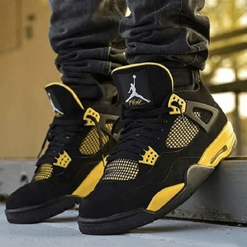 👟Air Jordan 4 “Thunder” 黑黃色 DH6927-017 男鞋款-細節圖5