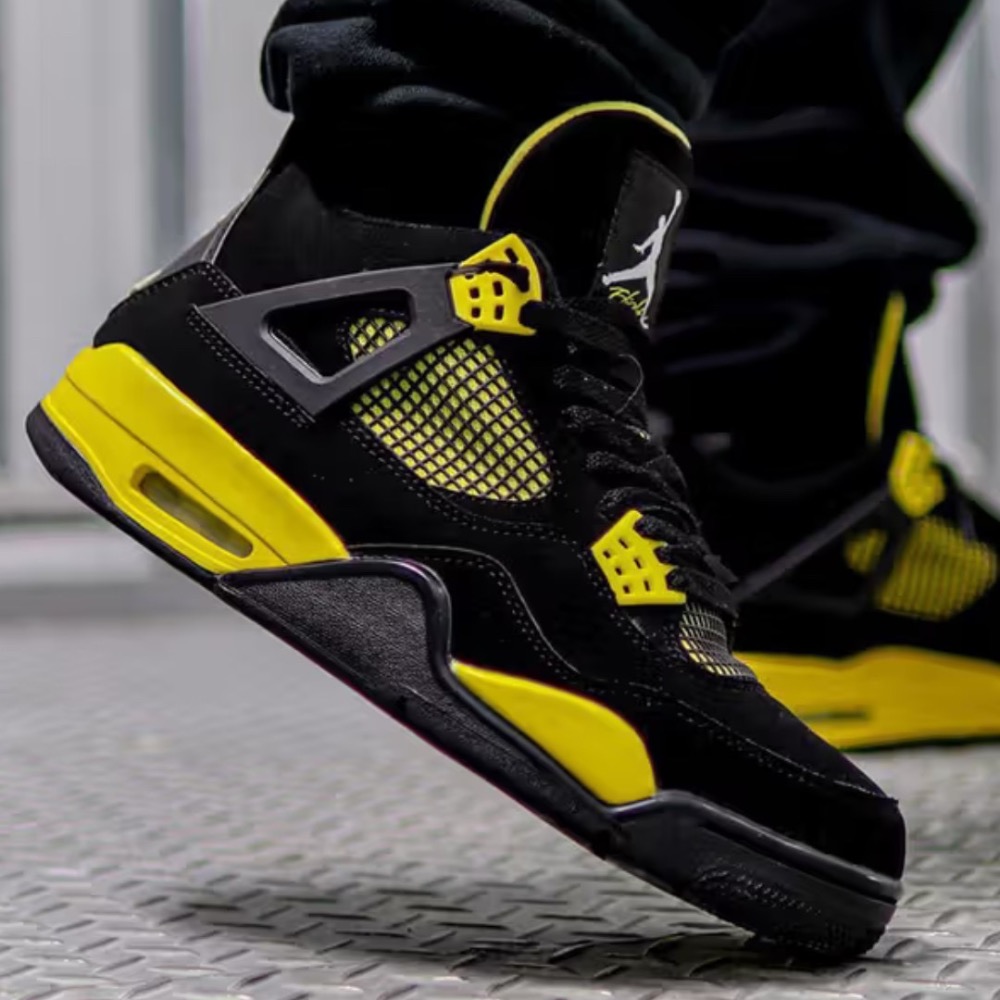 👟Air Jordan 4 “Thunder” 黑黃色 DH6927-017 男鞋款-細節圖6