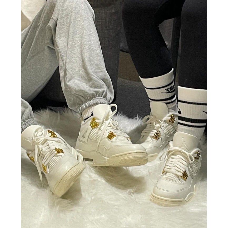 Air Jordan 4 “Sail Metallic Gold”白金色/帆船白AQ9129-170 男女通用鞋款-細節圖6
