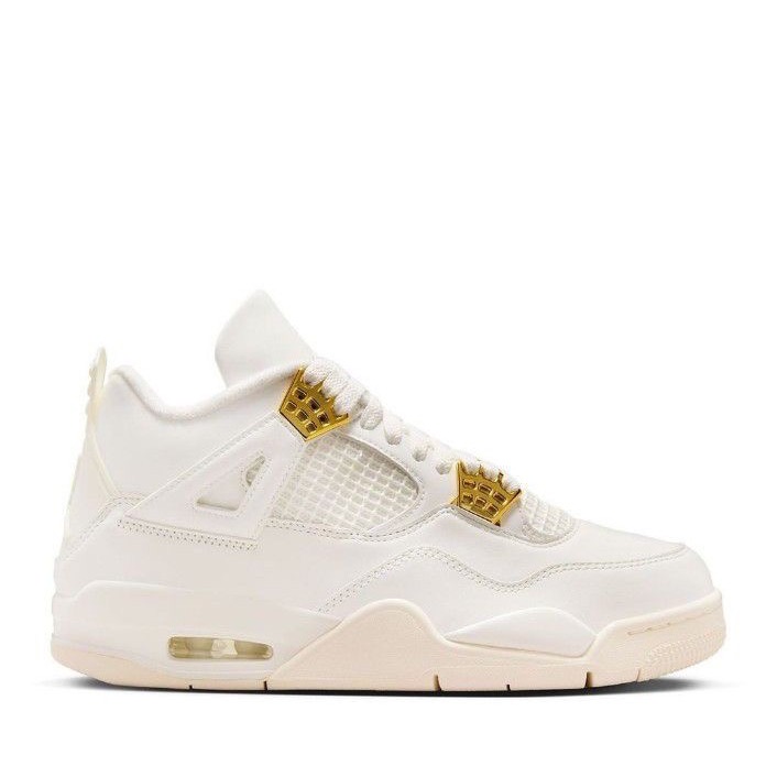 Air Jordan 4 “Sail Metallic Gold”白金色/帆船白AQ9129-170 男女通用鞋款-細節圖7
