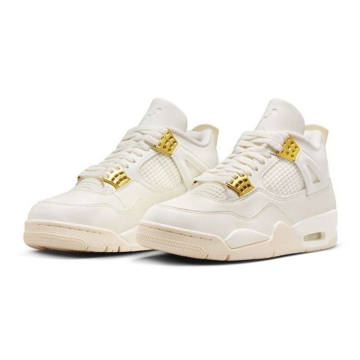 Air Jordan 4 “Sail Metallic Gold”白金色/帆船白AQ9129-170 男女通用鞋款-細節圖9