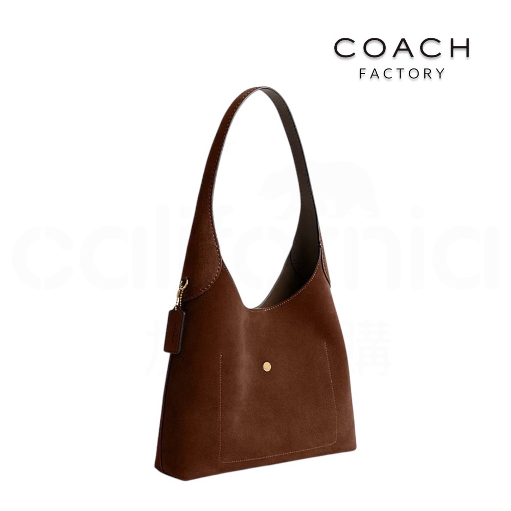 👜Coach BROOKLYN 28 單肩手袋｜單肩包｜手提包｜棕色｜暖棕色｜麂皮｜皮革｜Coach Factory-細節圖3