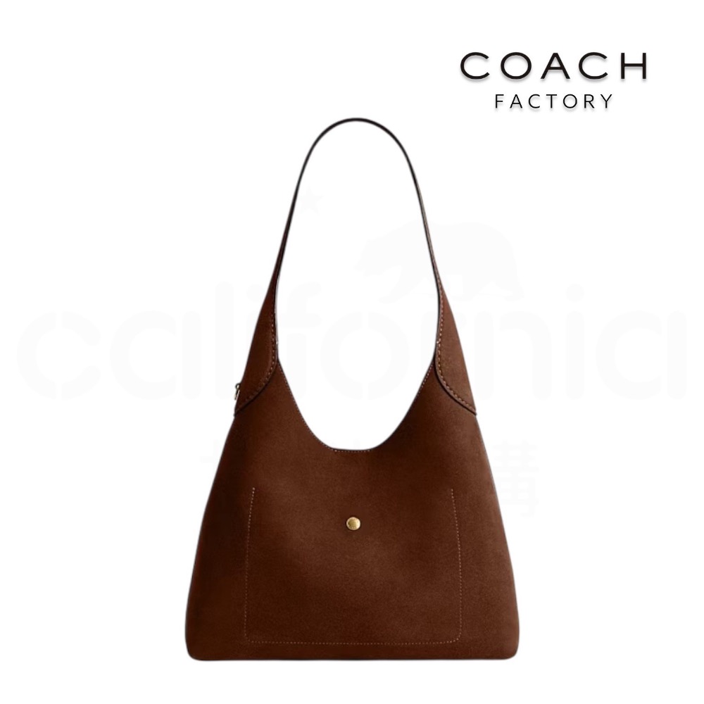 👜Coach BROOKLYN 28 單肩手袋｜單肩包｜手提包｜棕色｜暖棕色｜麂皮｜皮革｜Coach Factory-細節圖4