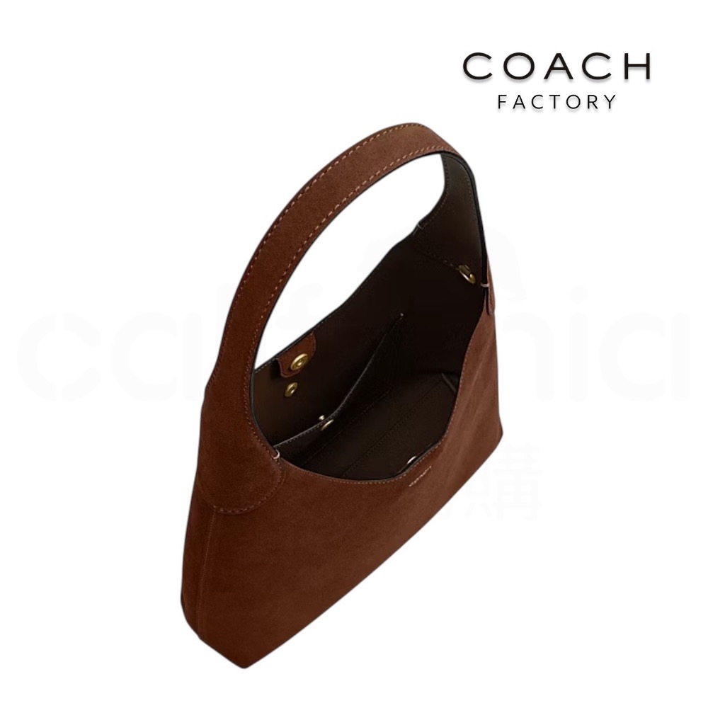 👜Coach BROOKLYN 28 單肩手袋｜單肩包｜手提包｜棕色｜暖棕色｜麂皮｜皮革｜Coach Factory-細節圖7