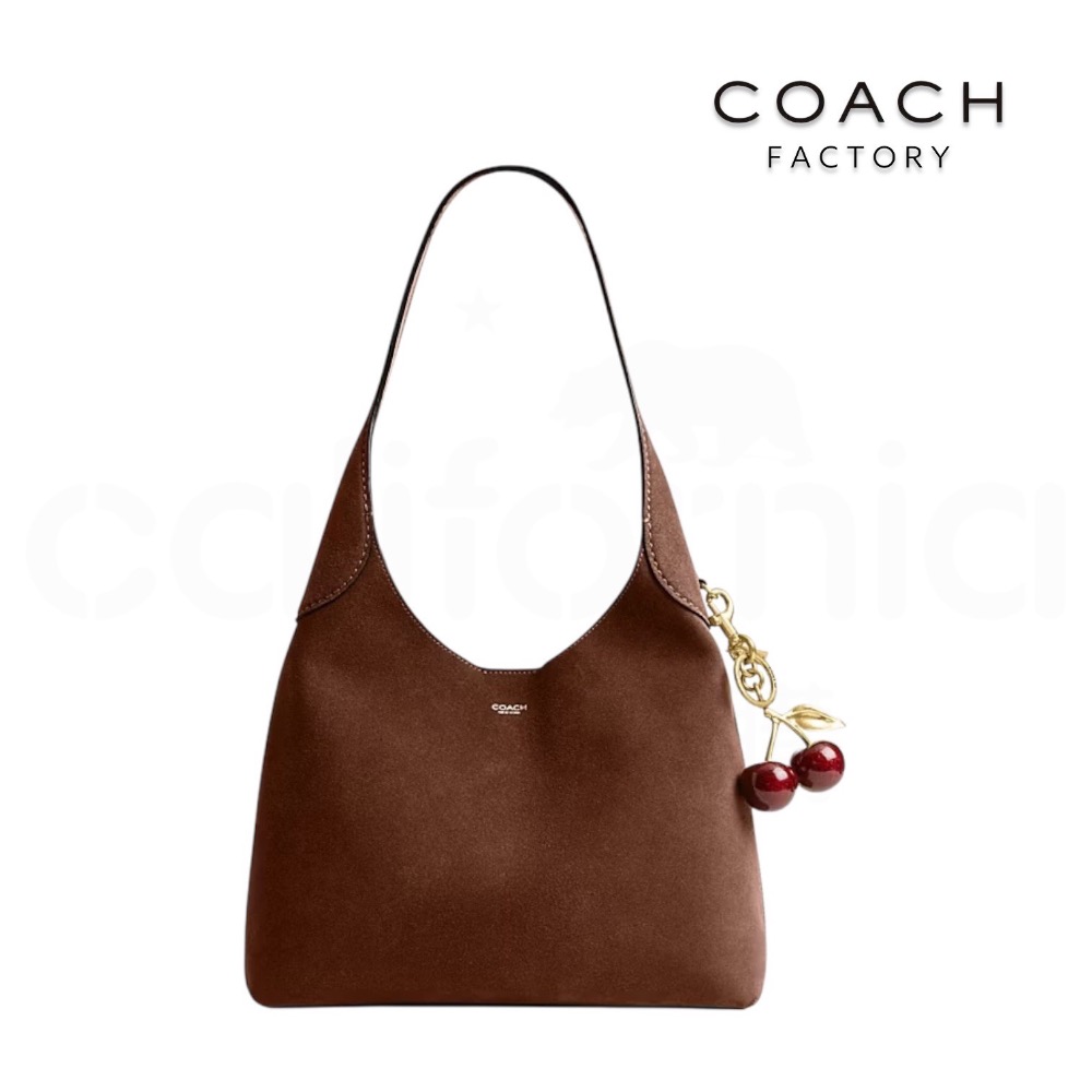 👜Coach BROOKLYN 28 單肩手袋｜單肩包｜手提包｜棕色｜暖棕色｜麂皮｜皮革｜Coach Factory-細節圖8