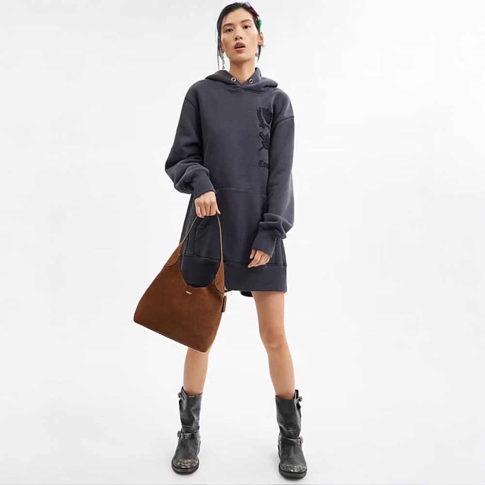 👜Coach BROOKLYN 28 單肩手袋｜單肩包｜手提包｜棕色｜暖棕色｜麂皮｜皮革｜Coach Factory-細節圖9