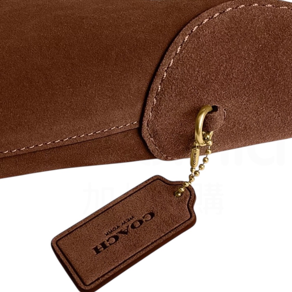 👜Coach BROOKLYN 28 單肩手袋｜單肩包｜手提包｜棕色｜暖棕色｜麂皮｜皮革｜Coach Factory-細節圖10