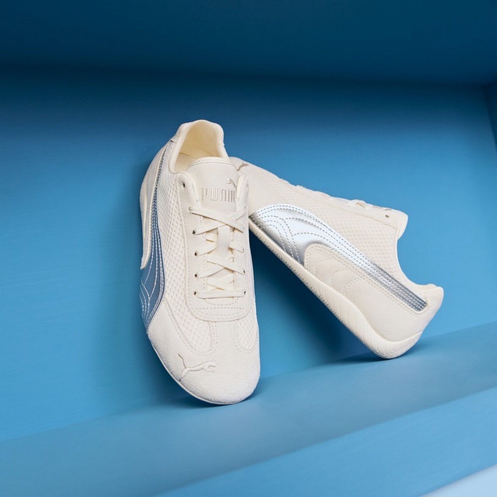 👟PUMA Speedcat Premium 賽車運動鞋｜象牙白｜銀色｜網布｜皮革｜麂皮｜休閒鞋｜平底鞋｜男女通用款鞋-細節圖4