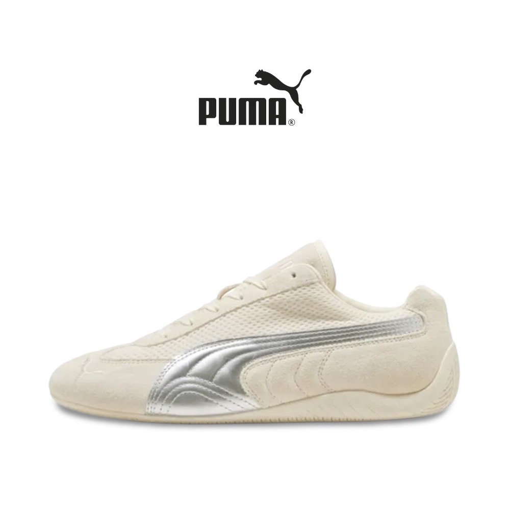 👟PUMA Speedcat Premium 賽車運動鞋｜象牙白｜銀色｜網布｜皮革｜麂皮｜休閒鞋｜平底鞋｜男女通用款鞋-細節圖6