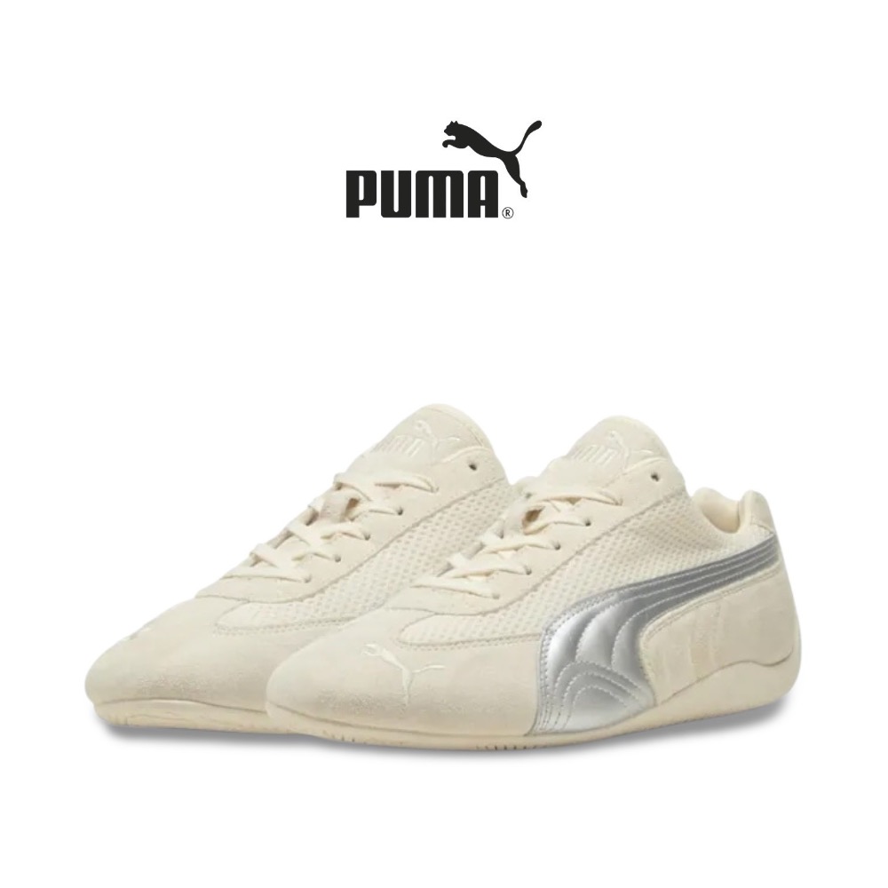 👟PUMA Speedcat Premium 賽車運動鞋｜象牙白｜銀色｜網布｜皮革｜麂皮｜休閒鞋｜平底鞋｜男女通用款鞋-細節圖7