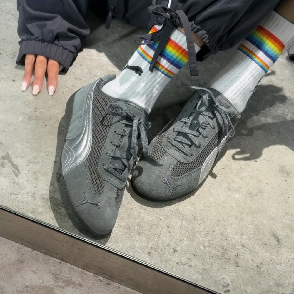 👟PUMA Speedcat Premium 賽車運動鞋｜炭灰銀｜煙灰｜黑灰｜銀色｜網布｜皮革｜麂皮｜休閒鞋｜平底鞋｜-細節圖3