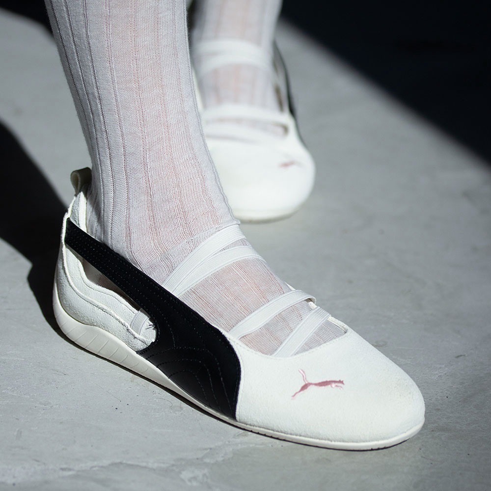 👟PUMA Speedcat Ballet X ROSÉ聯名款芭蕾舞鞋 米白黑色｜黑色｜米白色｜麂皮｜皮革｜刺繡｜休閒-細節圖4