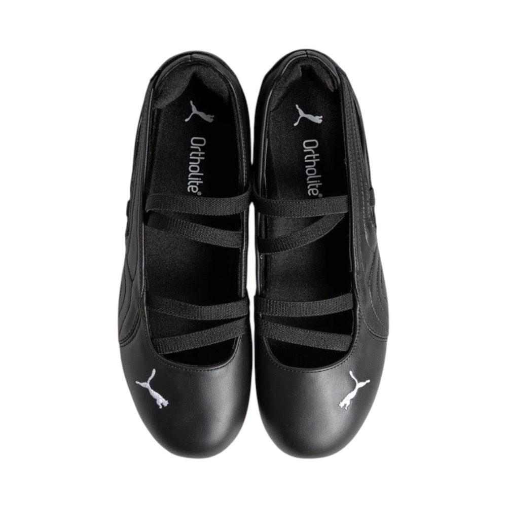 👟PUMA Speedcat Ballet LTH 休閒鞋 啞光黑｜消光黑｜黑白色｜黑色｜白色｜皮革｜刺繡｜芭蕾舞鞋-細節圖4