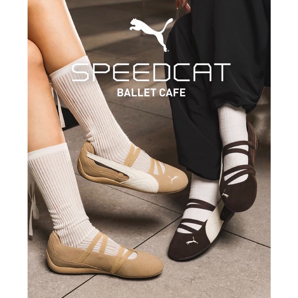👟PUMA Speedcat Cafe Ballet 休閒鞋 卡其白色｜卡其色｜白色｜麂皮｜刺繡｜芭蕾舞鞋 女款鞋-細節圖2
