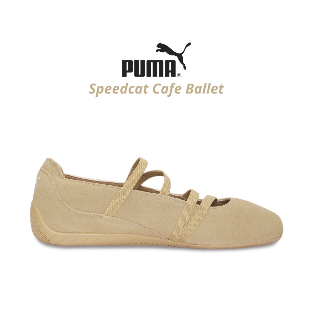👟PUMA Speedcat Cafe Ballet 休閒鞋 卡其白色｜卡其色｜白色｜麂皮｜刺繡｜芭蕾舞鞋 女款鞋-細節圖9