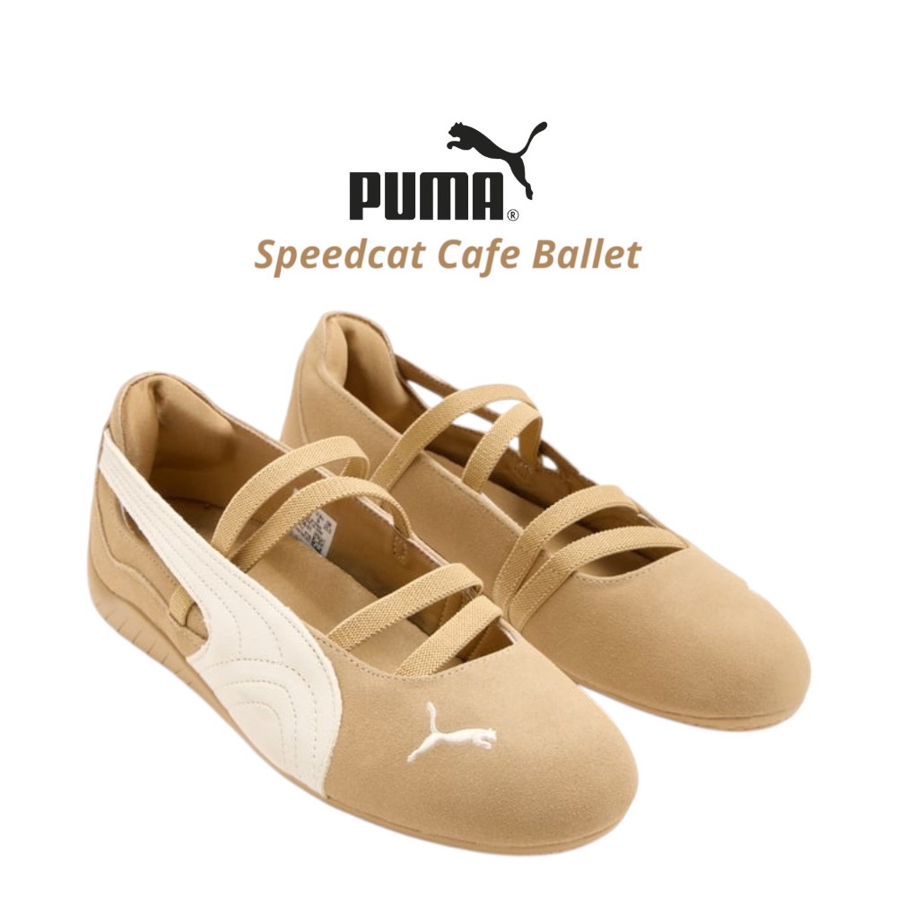 👟PUMA Speedcat Cafe Ballet 休閒鞋 卡其白色｜卡其色｜白色｜麂皮｜刺繡｜芭蕾舞鞋 女款鞋-細節圖10