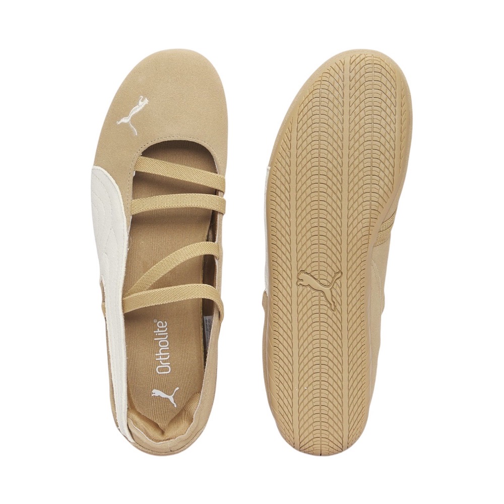 👟PUMA Speedcat Cafe Ballet 休閒鞋 卡其白色｜卡其色｜白色｜麂皮｜刺繡｜芭蕾舞鞋 女款鞋-細節圖11