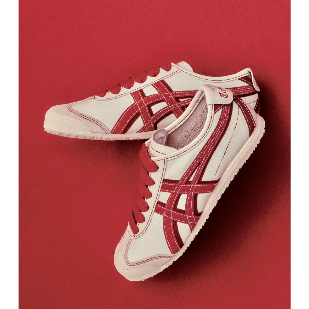 👟Onitsuka Tiger 鬼塚虎MEXICO66系列2025🐍蛇年限定款式｜運動鞋｜紅白｜白紅｜雙色鞋帶｜米底-細節圖3