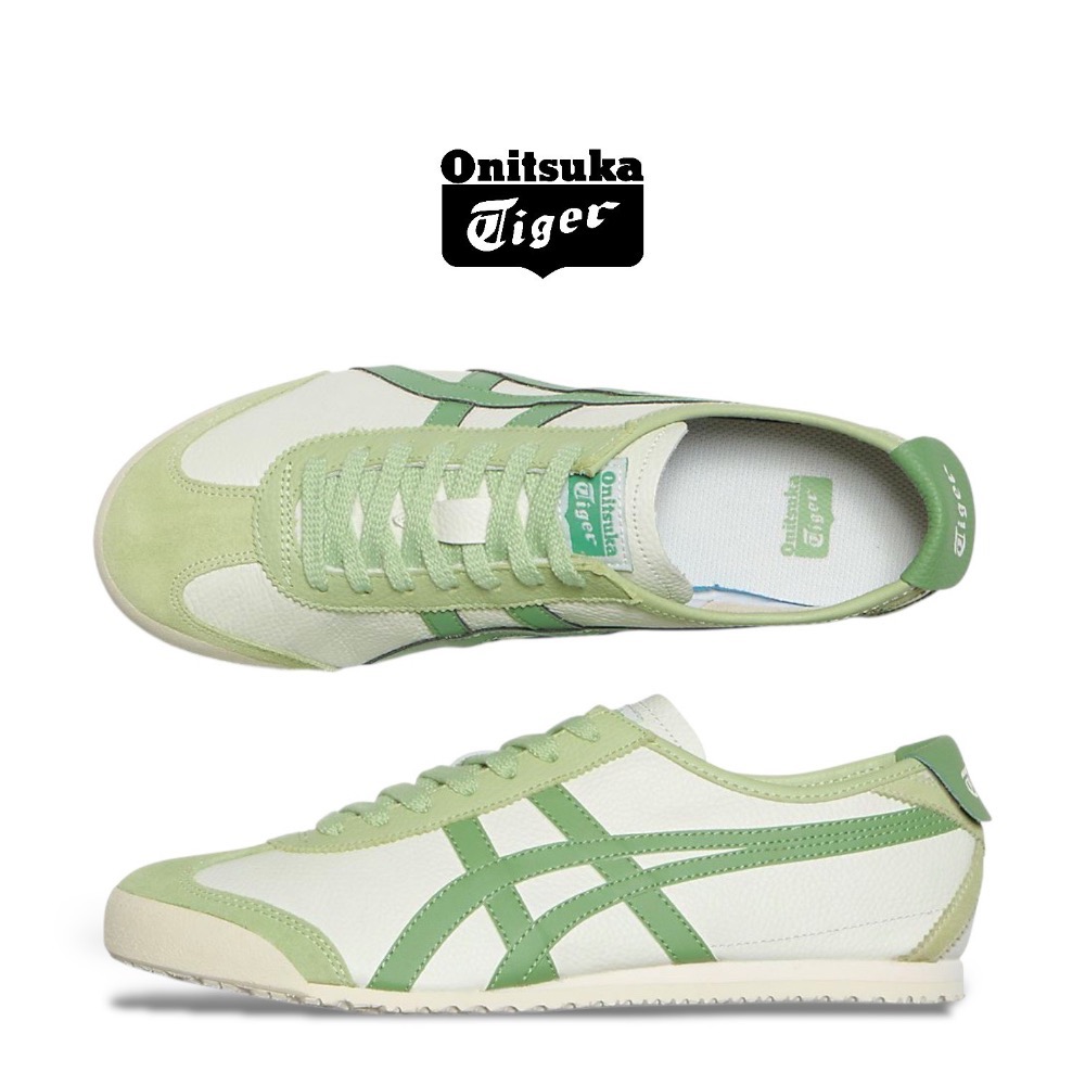 👟Onitsuka Tiger 鬼塚虎MEXICO66系列平底運動鞋｜嫩葉綠｜薄荷綠｜米白底綠色線條｜通風綠｜銅綠｜白-細節圖7