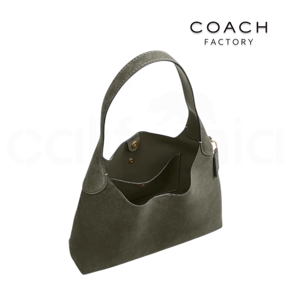👜Coach BROOKLYN 34 單肩手袋｜單肩包｜手提包｜橄欖綠｜麂皮｜皮革｜Coach Factory ｜工廠-細節圖3