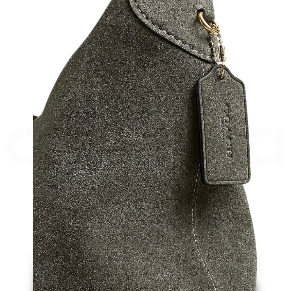 👜Coach BROOKLYN 34 單肩手袋｜單肩包｜手提包｜橄欖綠｜麂皮｜皮革｜Coach Factory ｜工廠-細節圖6