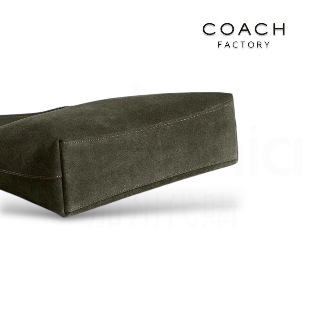 👜Coach BROOKLYN 34 單肩手袋｜單肩包｜手提包｜橄欖綠｜麂皮｜皮革｜Coach Factory ｜工廠-細節圖7