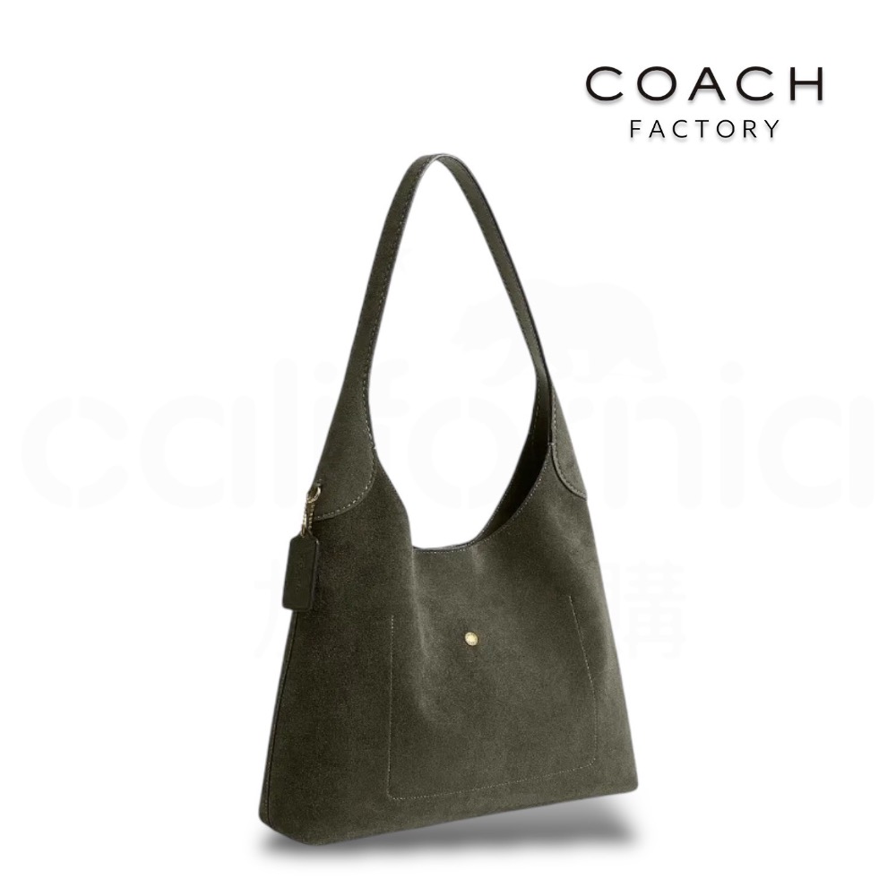 👜Coach BROOKLYN 34 單肩手袋｜單肩包｜手提包｜橄欖綠｜麂皮｜皮革｜Coach Factory ｜工廠-細節圖8