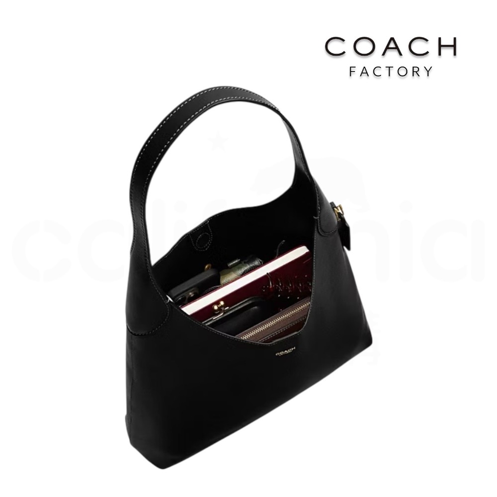 👜Coach BROOKLYN 34 單肩手袋｜單肩包｜手提包｜黑色｜皮革｜Coach Factory ｜工廠店｜女款-細節圖4
