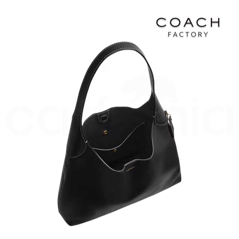 👜Coach BROOKLYN 34 單肩手袋｜單肩包｜手提包｜黑色｜皮革｜Coach Factory ｜工廠店｜女款-細節圖5
